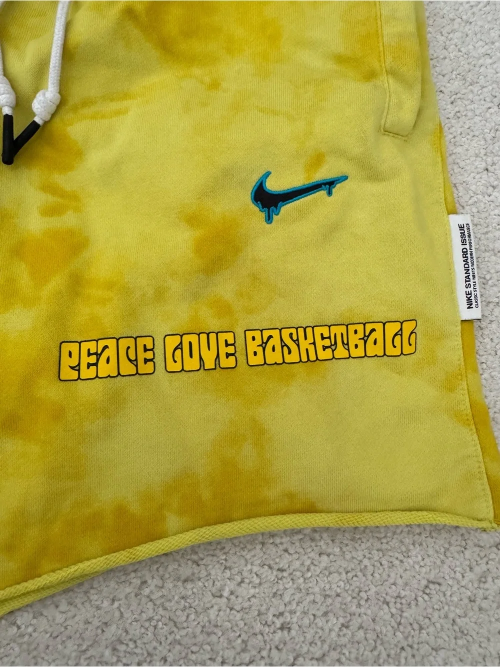 Yellow Tie-Dye Men’s Drawstring Shorts